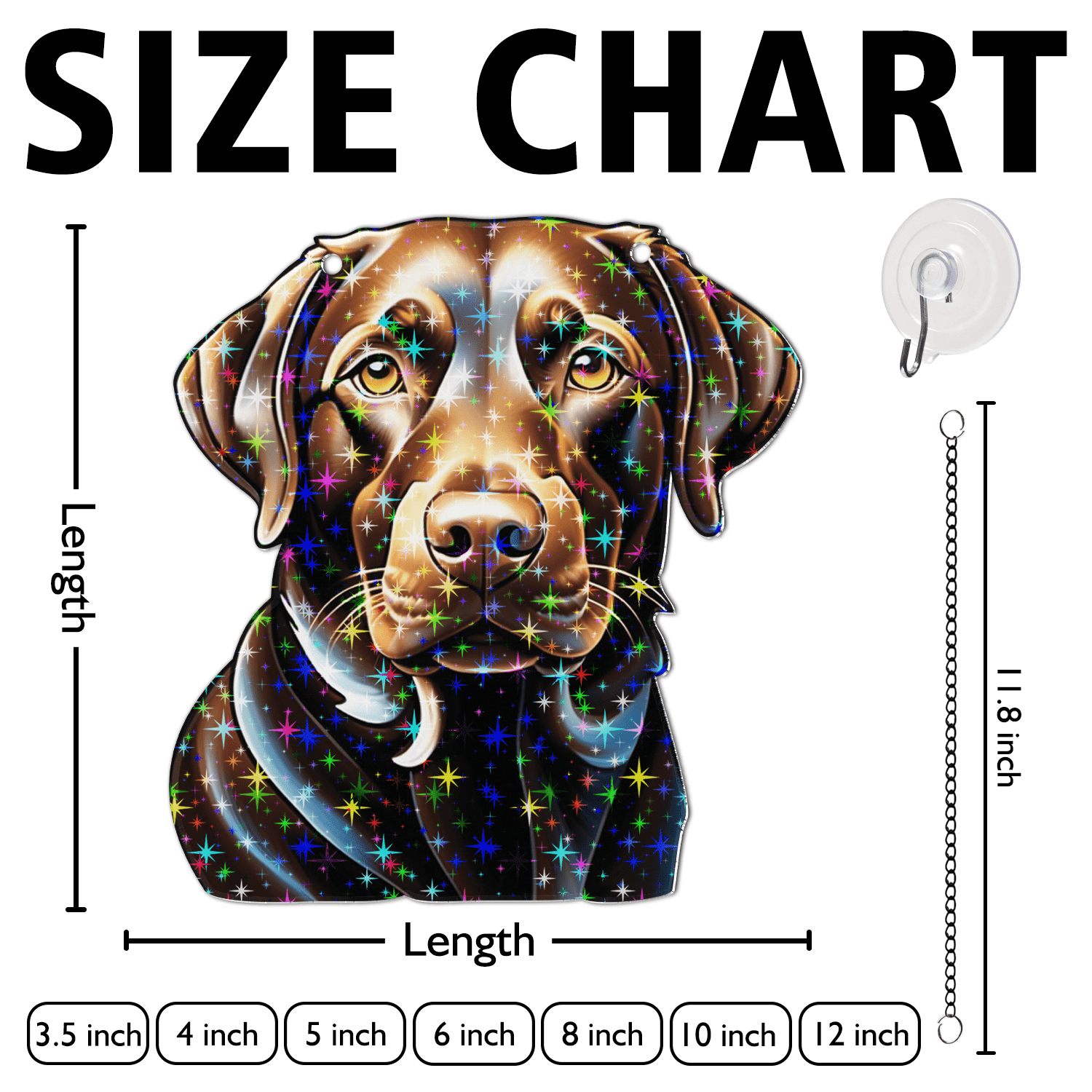 89Bloom Labrador Retriever Stained Glass Hologram Ornament, Dog Stained Glass Suncatcher Ornaments Home Decor, Dog Holographic Ornaments