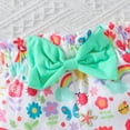 thumbnail image 5 of Girls Summer Outfits Toddler Baby Girls Summer Floral Rainbow Print Flutter Sleeve Top and Shorts Two Piece Outfit Playwear Girl Outfits Green 12 Months-18 Months, 5 of 7
