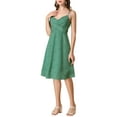 thumbnail image 6 of INSPIRE CHIC Women's Floral Twist Front Adjustable Strap Hidden Zipper Midi Dress M Green, 6 of 9