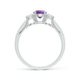 thumbnail image 2 of ANGARA Natural 0.45 Ct. Amethyst with Diamond Classic Ring in 14K White Gold for Women (Ring Size: 9.5), 2 of 8