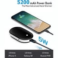 thumbnail image 3 of HIBIBUD 2026 New Rechargeable Hand Warmers- Electric Hand Warmer 2400Mah Reusable Handwarmers- Portable Usb Hand Warmer Heater Battery Pocket Warmer- Gifts for Men and Women White, 3 of 7