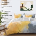 thumbnail image 3 of Abstract Color Block Duvet Cover Set Full Size, Yellow Grey Graffiti Oil Painting Style 4 Piece Soft Microfiber Bedding Set with 1 Duvet Cover, 1 Flat Sheet, 2 Pillowcases, 3 of 9
