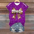 thumbnail image 2 of Blusas de Manga Corta para las Mujeres, Moda Impresa Cuello Redondo Camiseta Superior, Ligero Poliéster Casual, 2 of 5