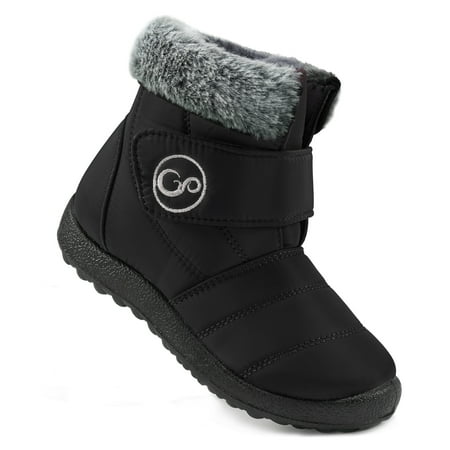 

Ecetana Boys Girls Winter Snow Boots Faux Fur Lined Toddler Shoes