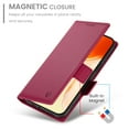 thumbnail image 2 of Designed for iPhone 16 Wallet Case, with Card Slots Strong Magnetic Closure PU Leather Flip Fold Shockproof Kickstand Durable Purse Flip Case for iPhone 16 - Winered, 2 of 7