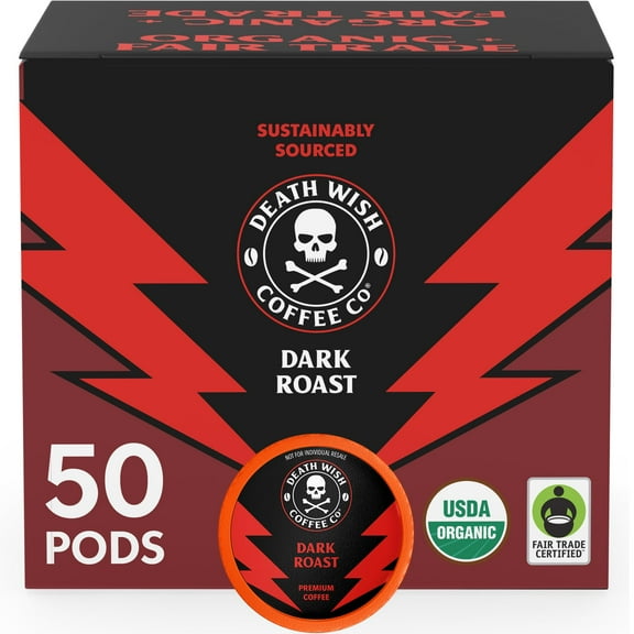 Death Wish Coffee - Dark Roast Single Serve Pods - (50 Count)