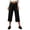 Black, variant on Womens Capri Pants High Waisted Drawstring Wide Leg Cropped Pants Casual Soft Summer Capris with Lettuce Hem, S