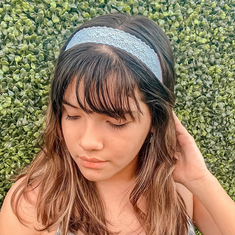 Girls Lace Headbands Set Adjustable No Slip Elastic Dressy Pastel Hair Accessori FROG SAC Lace Headbands for Girls, Adjustable Non-Slip  main image 2