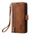 thumbnail image 4 of Nalacover Zipper Wallet Case For iPhone 11 Pro Max,360 Protection Luxury PU Leather Flip 9 Credit Card Slots and 2 Cash Pockets Holder Magnetic Shockproof Cover with Detachable Wrist Strap,Brown, 4 of 11