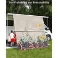 thumbnail image 3 of 4th of July RV Awning Sun Shade Screen 9'X7' Roses Mesh Sunscreen Star Stripes Leaves Beige Awning Shade Screen with Zipper UV Blocker Completed Kits Outdoor Canopy for RV Motorhome Camper Travel, 3 of 7