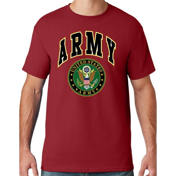 Mens US Army Seal T-shirt, XL Crimson Red