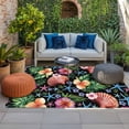 thumbnail image 2 of Tropical Plants Outdoor Rug for Patio/Deck/Porch, Non-Slip Large Area Rug 5 x 7 Ft, Green Leaf Coastal Blue Starfish Shells Indoor Outdoor Rugs Washable Area Rugs, Camping Rug Carpet Runner, 2 of 8