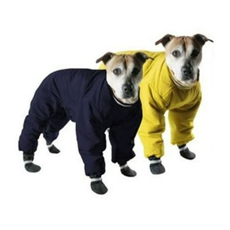 002125 Muttluks Four Legged Nylon Reversible Snowsuit, Yellow/Black, 10