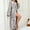 Gray, variant on Long Winter Robe For Ladies Fleece Lined Bathrobe Front Lace Up Sleepwear Warm Soft Housecoat with Pockets