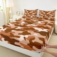 thumbnail image 3 of Manfei Camo Twin Sheet Sets,Rustic Outdoor Twin Fitted Sheet,Brown Camouflage Flat Sheet For Kids,Luxury Bedroom Decor,3 Pieces, 3 of 7