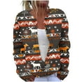 thumbnail image 3 of DDAPJ pyju Ugly Christmas Sweater for Women Lightweight Cardigan Sweaters Funny Xmas Print Open Front Button Down Knitted Outwear Coat Sales Today Clearance Multicolor XL, 3 of 6