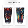 thumbnail image 3 of Fotbe Mystic Wolf Dreamcatcher Pattern 20 oz Tumbler Stainless Steel Vacuum Insulated Coffee Ice Cup Double Wall Travel Flask Leak-proof Coffee Cup-Straw Three-piece Set, 3 of 8