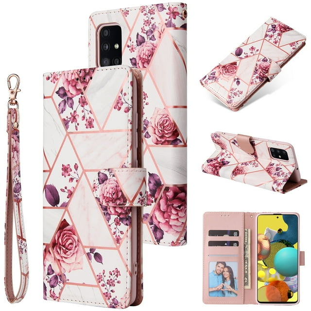 Compatible with Samsung Galaxy A71 4G Premium Vintage PU Leather Magnetic Closure Case with Strap Flip Cover