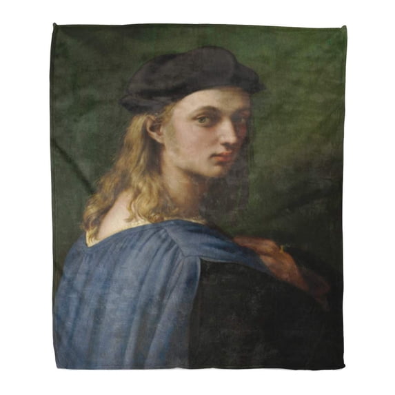 ASHLEIGH Flannel Throw Blanket Bindo Altoviti by Raphael C 1515 Italian Renaissance Painting Soft for Bed Sofa and Couch 58x80 Inches