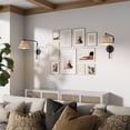 thumbnail image 2 of Nathan James Kai Bohemian Plug-in Wall Sconce, Wall Mounted Bedside Reading Lamp with Rattan Shade, Matte Black Finish, 2 of 8