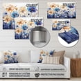 thumbnail image 4 of Designart "Blue Yellow Botanical Charm" Abstract Botanicals Metal Wall Decor, 4 of 5