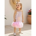 thumbnail image 4 of BemeyourBBs Little Girl Sequined Dress Sparkle Feather Hem Slim Cami Party Dress, 4 of 9
