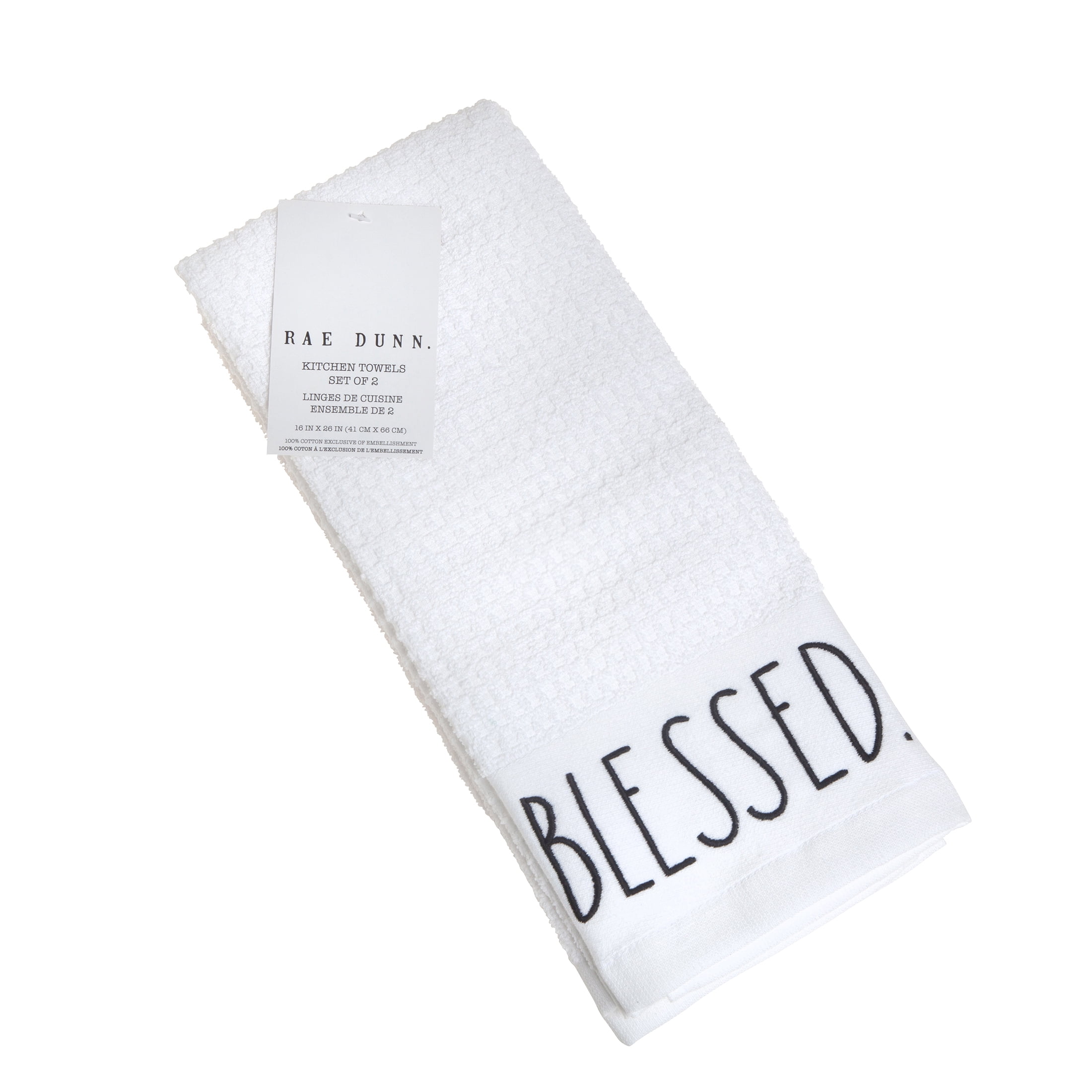 (2 pack) Rae Dunn Blessed Kitchen Towels, 3 Pack