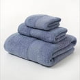 thumbnail image 5 of Namzi Juego de Toallas de Baño de Algodón, 3 Piezas Toallas Suaves Azules - Juego de Toallas de Mano de Lujo para Viaje y Hogar, 5 of 5