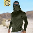 thumbnail image 2 of Taqqpue Men's Performance Fishing Hoodie UPF 50+ UV Sun Protection Long Sleeve Shirts Solid Color Sun Hooded Shirt with Mesh Face Mask, 2 of 3