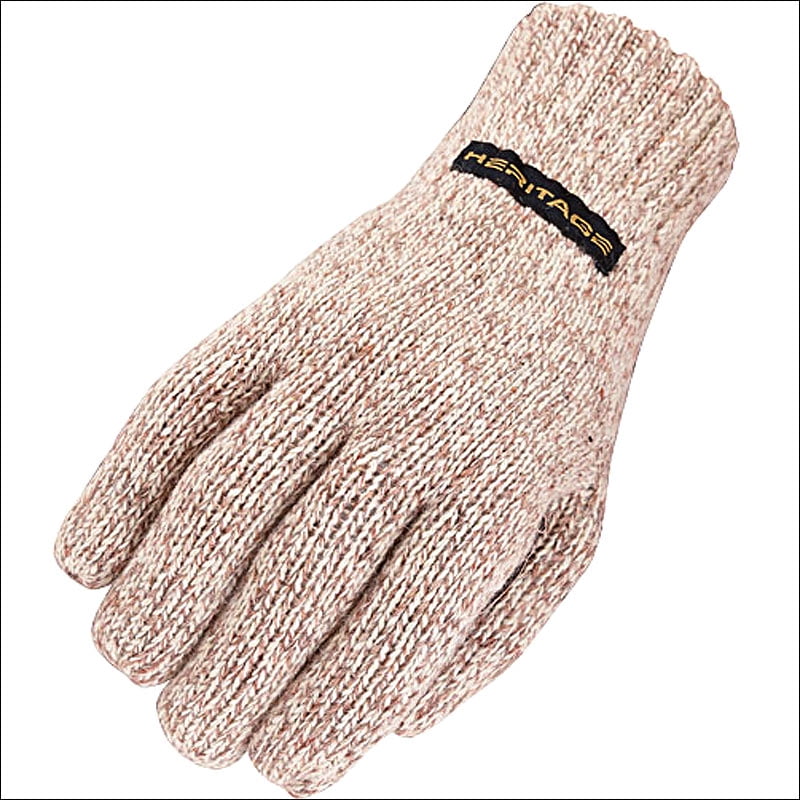 07 SIZE HERITAGE HORSE RIDING RAGG WOOL GLOVE OATMEAL GENUINE LEATHER