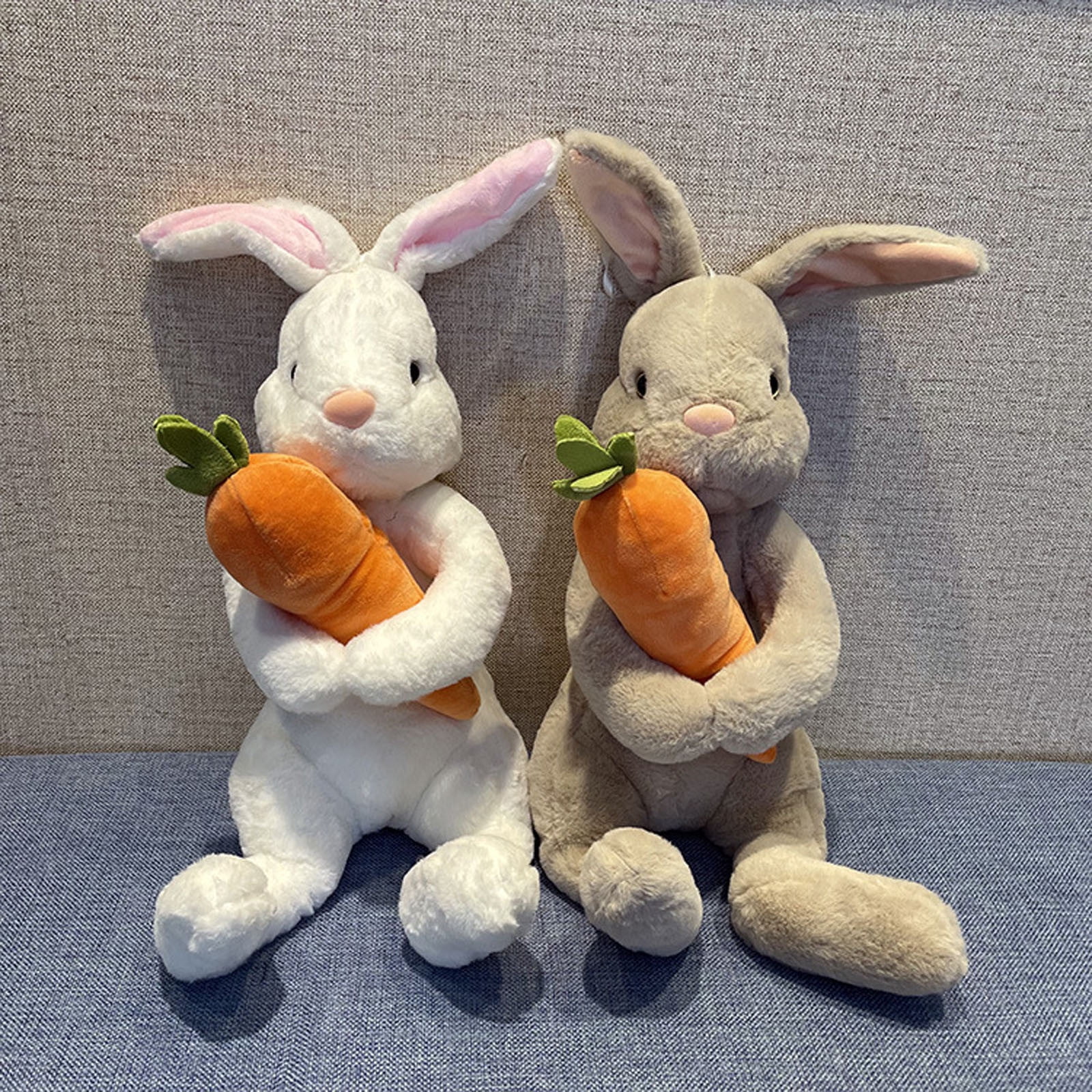 fsxdhpcsgfc Teddy 20cm/8" Or 40cm/8" Bunny Plushy Stuffed Animal Easter Rabbit Doll With Carrot Soft Rabbit Toy For Boys & Girls Cute Birthday & Party Decoration