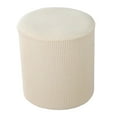 thumbnail image 2 of Pouf Cover with Elastic Textured Bottom Checked Machine Washable Fabric , Yellow, 2 of 8