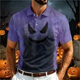 thumbnail image 2 of LIIPEE Halloween Graphic Polo Shirt For Men Short Sleeve Tennis Collar Shirts Male Comfortable Breathable Polos,XXXL, 2 of 5
