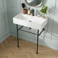 thumbnail image 2 of 30" White Rectangular Console Bathroom Sink with Overflow, 2 of 12