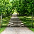 thumbnail image 2 of ALEKO Modern Yard Garden Sofia Style Dual Swing Steel Driveway Gate 16 ft Black, 2 of 12