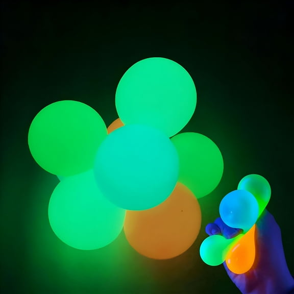 BESTSKY 4 Pack Sticky Balls for Ceiling & Wall,Glow in The Dark Sticky Ceiling Balls