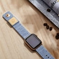 thumbnail image 3 of Recoppa Compatible with Apple Watch strap, fabric nylon woven replacement strap with leather lining and snap closure for iWatch Series 7/6/5/4/3/2/1 SE", 3 of 7