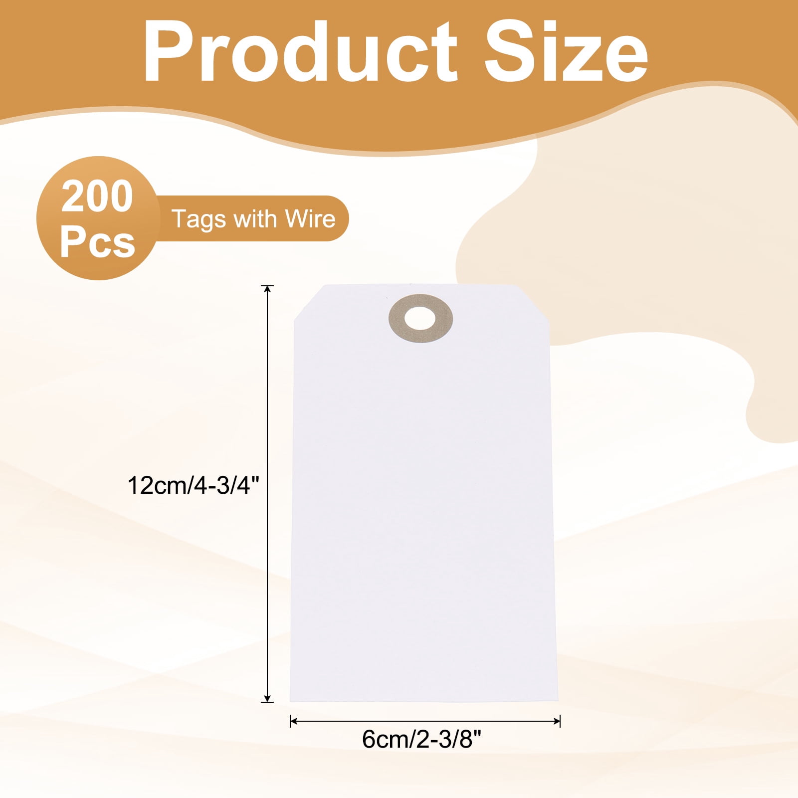 Uxcell Blank Shipping Tags Shipping Tags with Wire Manila Hang Label Tags with Reinforced Eyelet for Inventory Gift Label White 4-3/4"