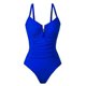 thumbnail image 3 of Traje de Baño de una Pieza para Mujer, con Control de Abdomen, Fruncido, con Recortes y Aros en U Azul S, 3 of 7