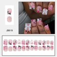 thumbnail image 5 of 24 Pcs Valentines Day Press On Nail Short Square False Nail 3D Bows Stick On Nail French T, 5 of 5