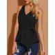 thumbnail image 2 of INSPIRE CHIC INSPIRE CHIC Tops De Verano Para Mujer, Sin Mangas, Con Escote En V, Con Lazo, En La Cintura Negro S, 2 of 6
