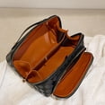 thumbnail image 4 of Bolso de maquillaje de gran apertura para mujer bolso de cuero PU para viaje de negocios en casa (negro), 4 of 8
