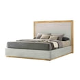 thumbnail image 4 of Noe Malia King Size Bed, Gray Polyester Upholstery, Natural Wood Frame, 4 of 8