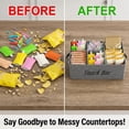 thumbnail image 4 of NUAHRHY  Countertop Snack Organizer 6-Compartment Fabric Snack Basket with Handles Foldable Pantry Bin for Coffee Bar & Office Breakroom Gray, 4 of 10