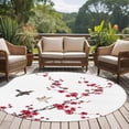 thumbnail image 4 of Red Cherry Branches Round Area Rug 7Ft Washable Circle Rugs for Dorm Laundry Room, Spring Floral Botanical Birds Country Non-Slip Carpet Floor Mats Indoor Outdoor Carpet Runner Aesthetic Home Decor, 4 of 8