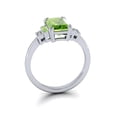 thumbnail image 3 of HeartsAndYou 2ct Natural Peridot & Diamond Solitaire Step Accents Ring 14k SOLID Yellow Gold, 3 of 9
