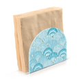thumbnail image 2 of Beach Coastal Sea Shell Waves Teal Acrylic Napkin Holder Tissue Paper Clear Tabletop Dispenser Dining Room Bathroom Party Hotel, 2 of 8