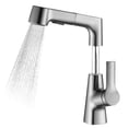 thumbnail image 1 of Tignapoo 360° Rotating Pull-Out Kitchen Faucet with Ceramic Valve Core, 60cm Retractable Hose, Gravity Ball Retraction, Silver Finish, Universal Fit for Bathroom Sink and Basin, 1 of 6