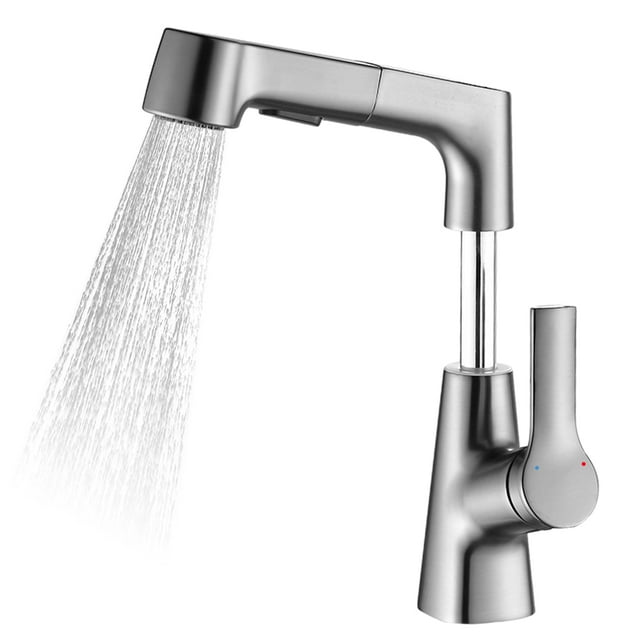 Rotatable and Liftable Kitchen Faucets with Pull Down Sprayer Height Adjustable 360 Degrees Swivel Hot