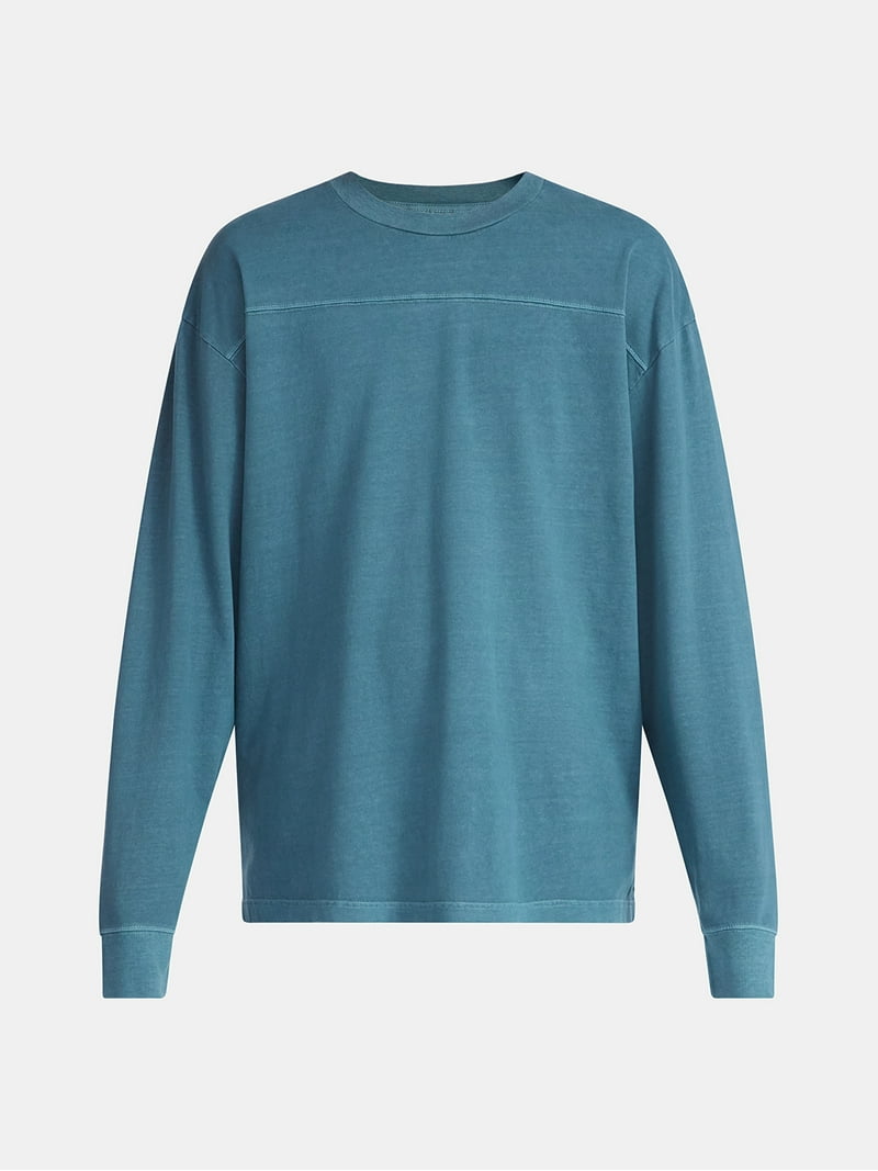 No Boundaries Cotton Washed Tee with Long Sleeves, Men's & Big